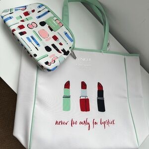 NWT Kate Spade & Clinique Collab Tote with Makeup bag Brand New with Tags